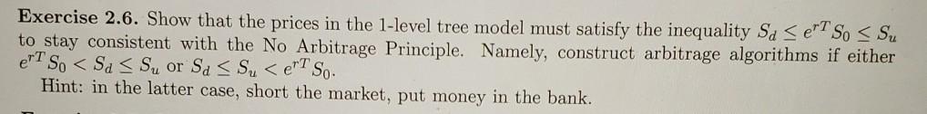 Exercise 2.6. Show that the prices in the 1-level tree model