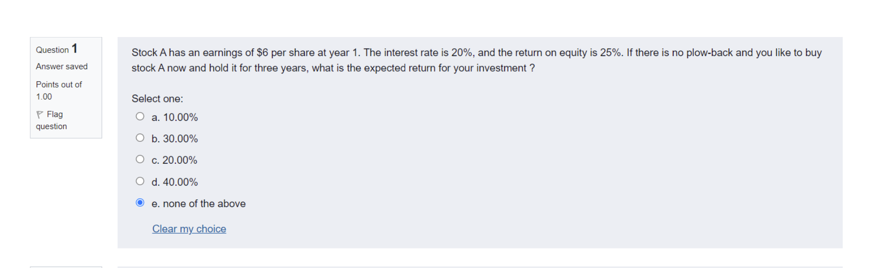 PLEASE EXPLAIN THE PROCESS AND ANSWER Question 1 Stock A has an