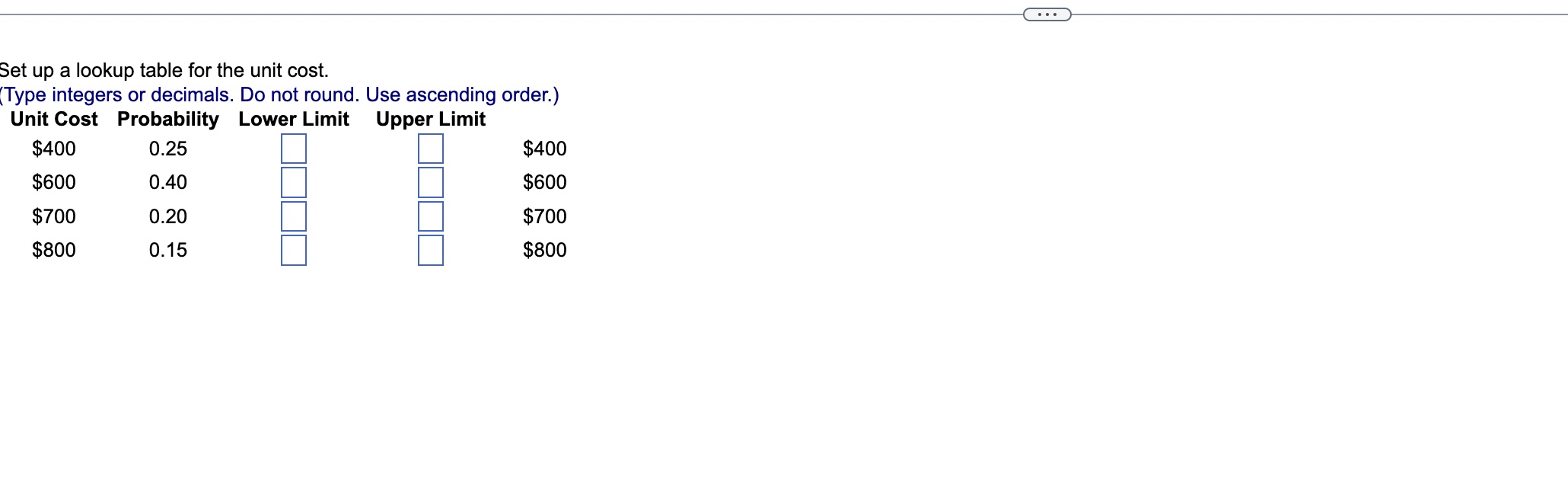 cost, demand, and fixed costs. Price is fixed at $1,000. Simulate this