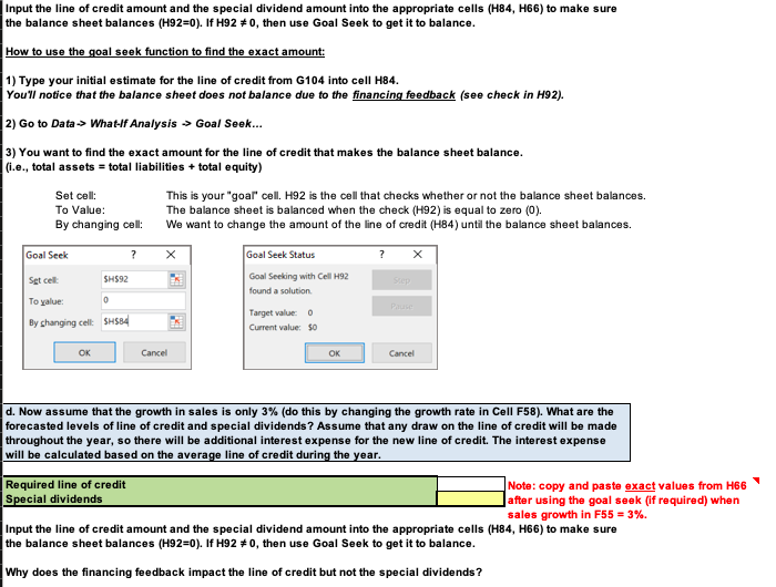 sheets Use the following assumptions: 7 (1) Sales grow by 6 %