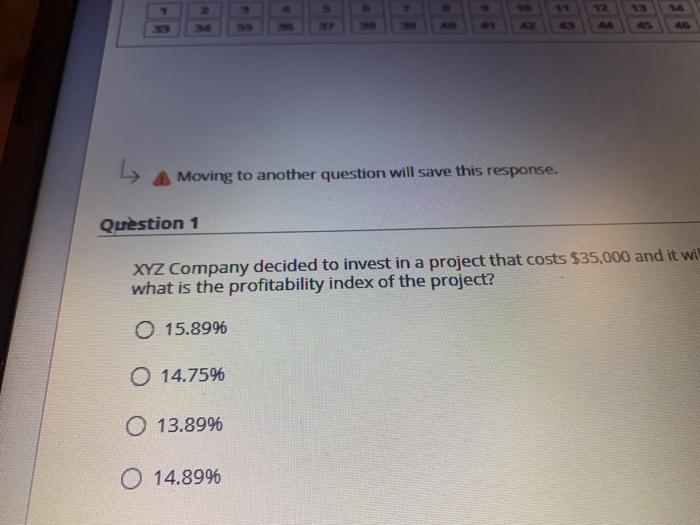 $35,000 and it will generates what is the profitability index of the