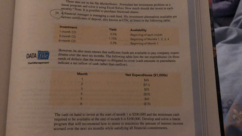 Answer the following question These data are in the file MarkerStates. Formulate