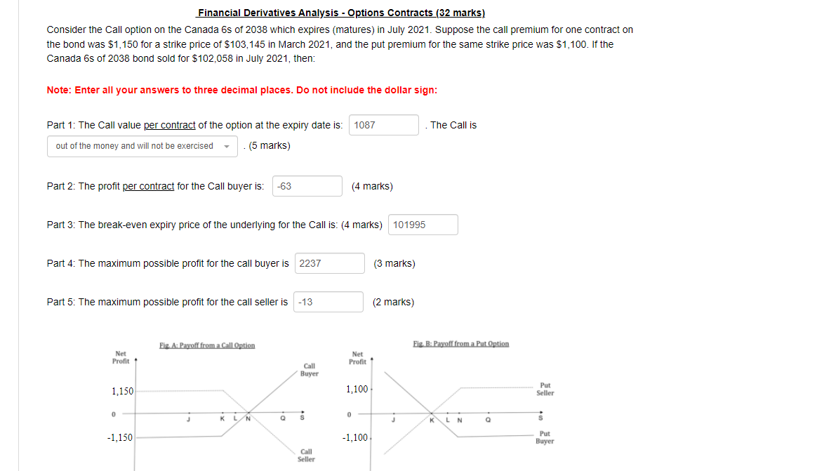 Financial Derivatives Analysis - Options Contracts (32 marks) Consider the Call