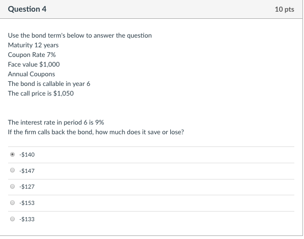 Use the bond term's below to answer the question Maturity 12 years