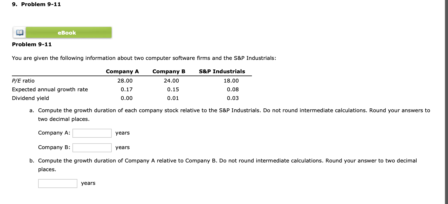 You are given the following information about two computer software firms