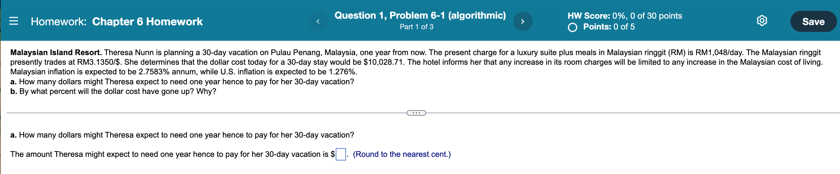  Homework: Chapter 6 Homework Question 1, Problem 6-1 (algorithmic) Part 1