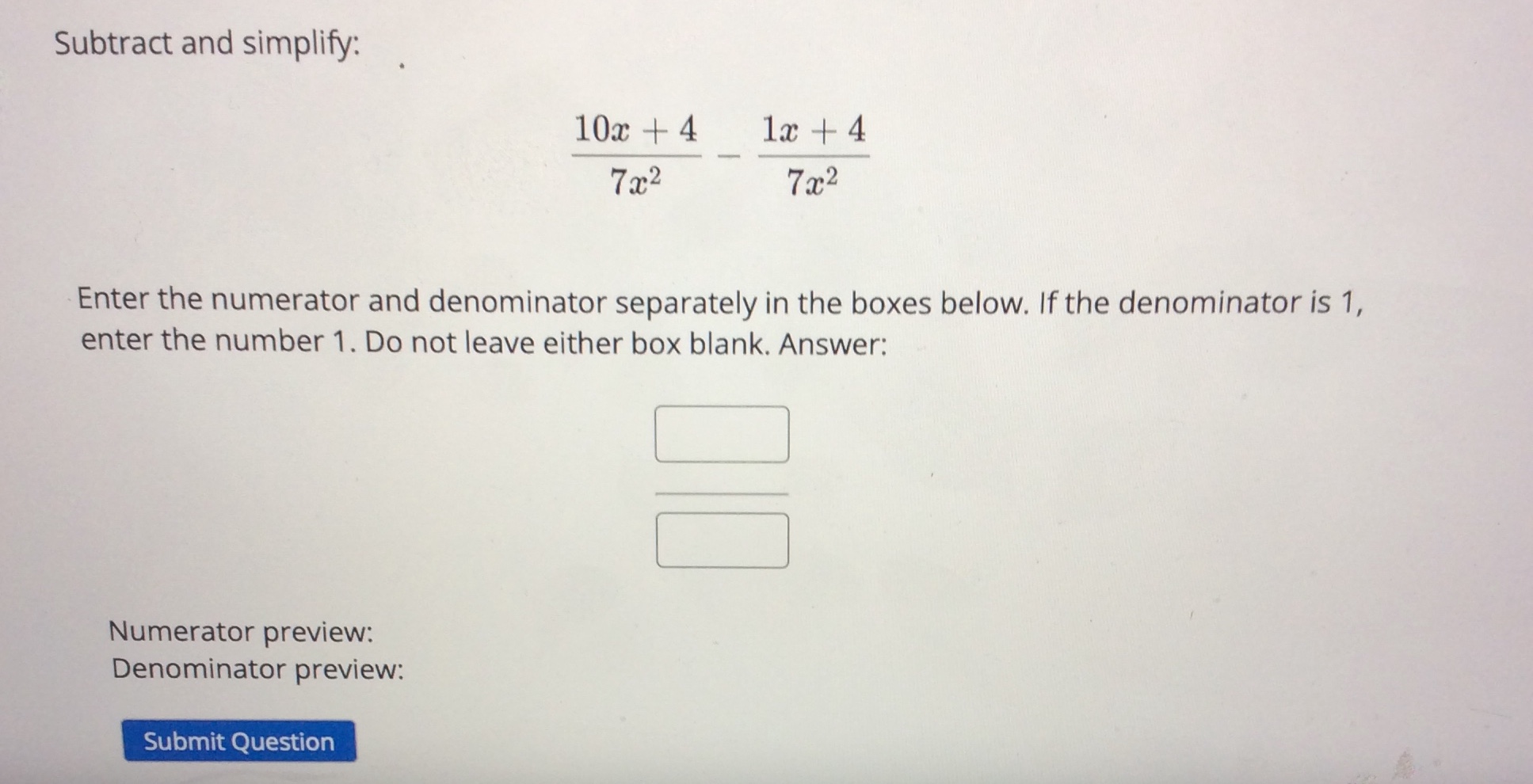 Your answer for the function g(c) is : Submit Question8 H Simplify