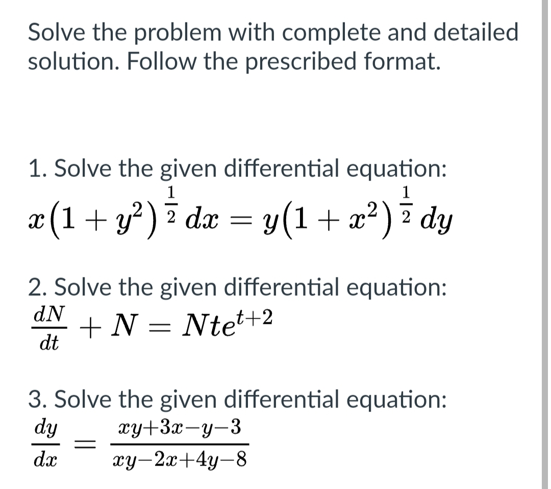  Solve the problem with complete and detailed solution. Follow the prescribed