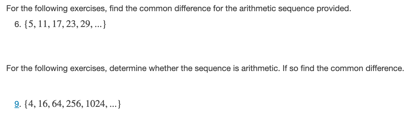 the first term and common difference. 16. First term is 5, common