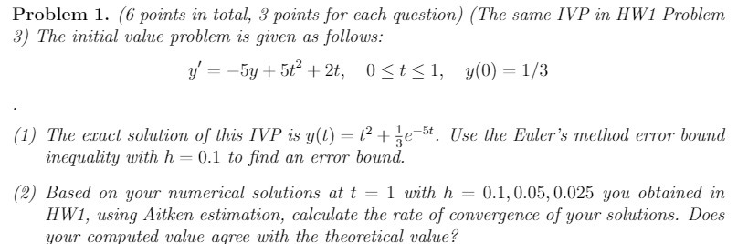 Problem 1. (6 points in total, 3 points for each question)