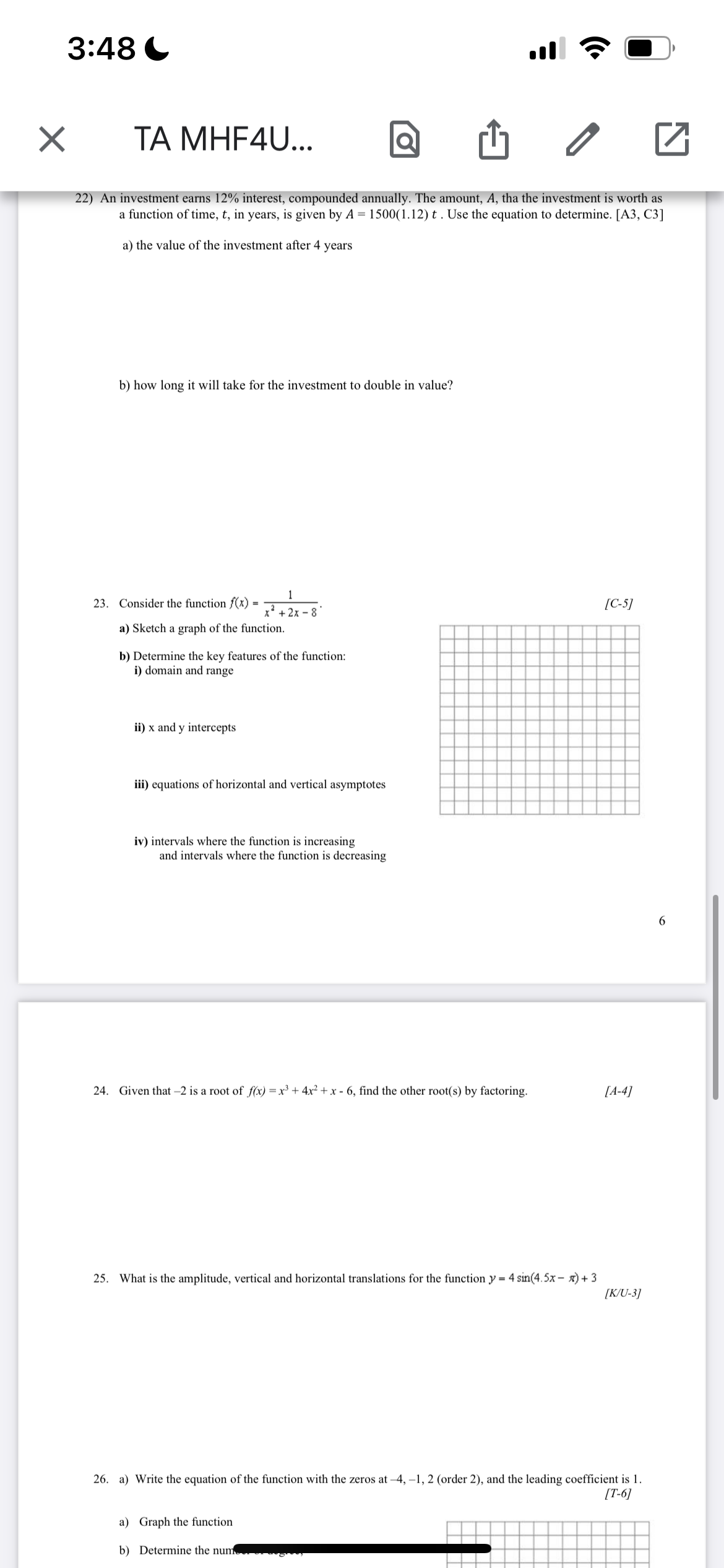 the graph of f(x) = x4 - 2x' + 3x + 2