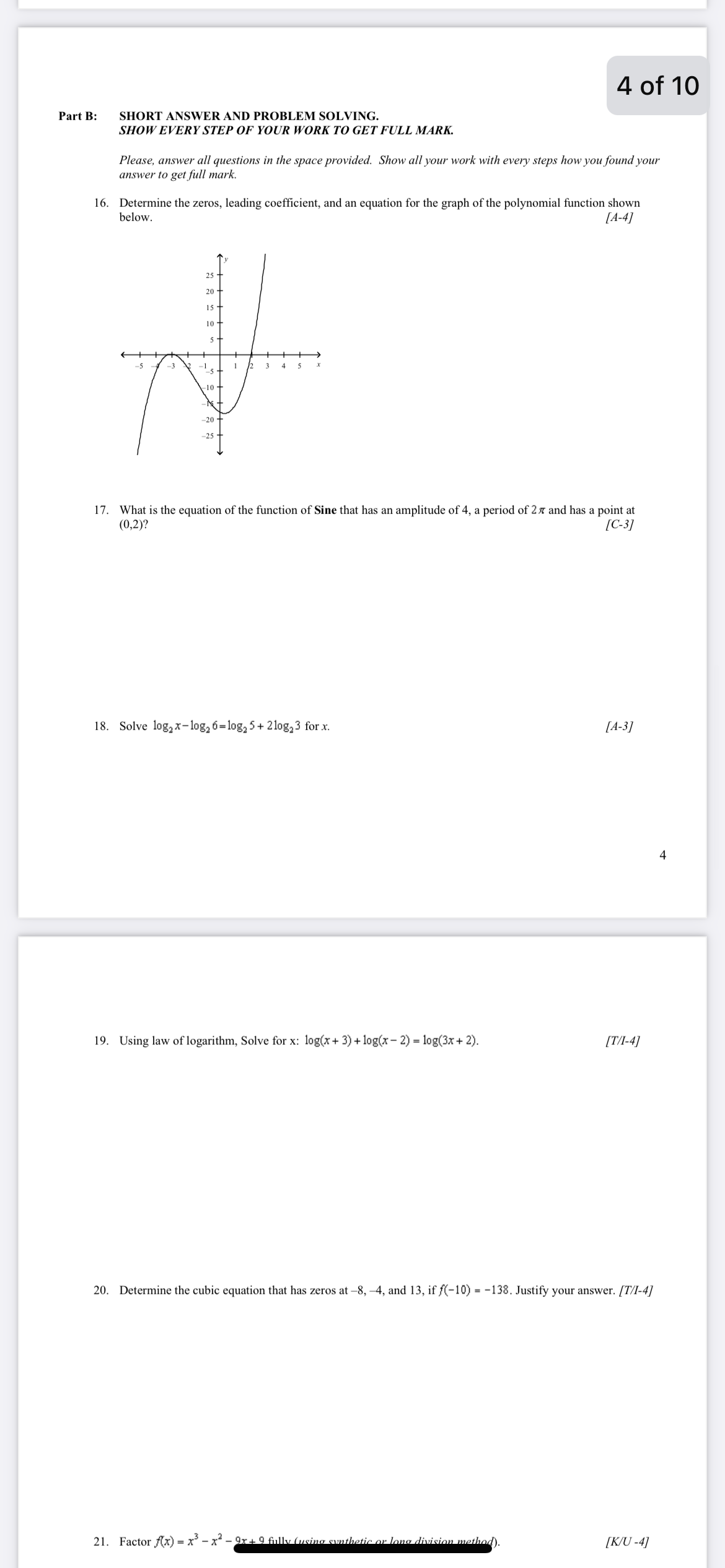 shown, what are the real roots of x4 - 2x3 + 3x