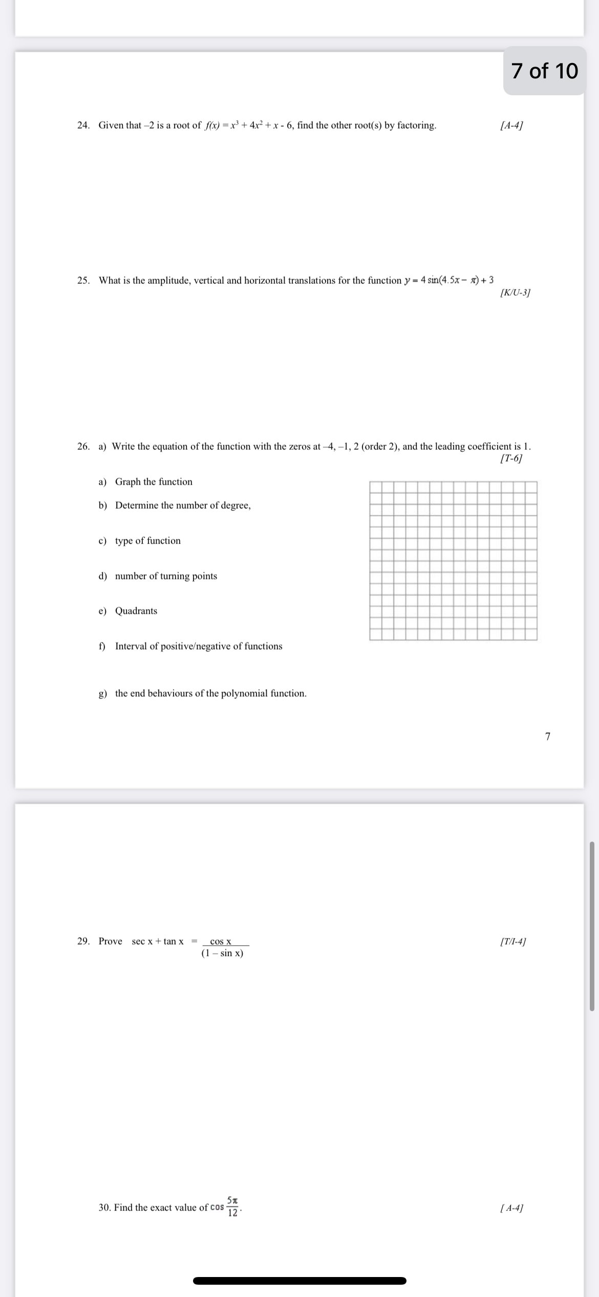 to determine . -2, -1, 1, 2 d. no real roots 8.