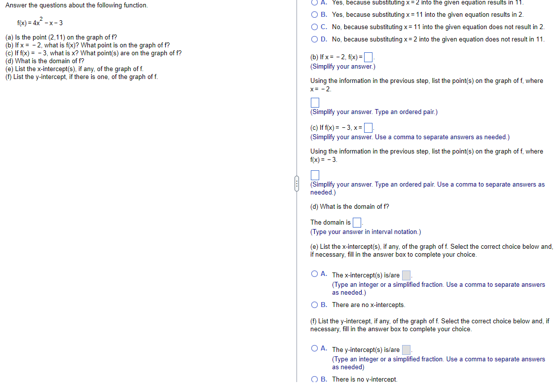 [a] the intercepts. ifany [b] its domain and range (c) the intervals
