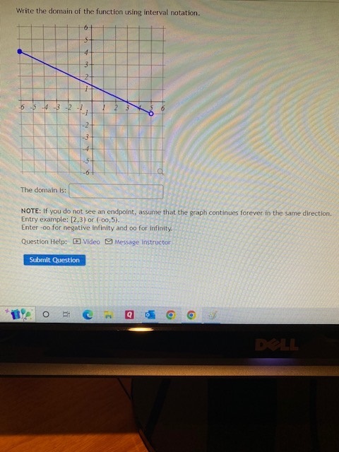  Write the domain of the function using interval notation. -2 -