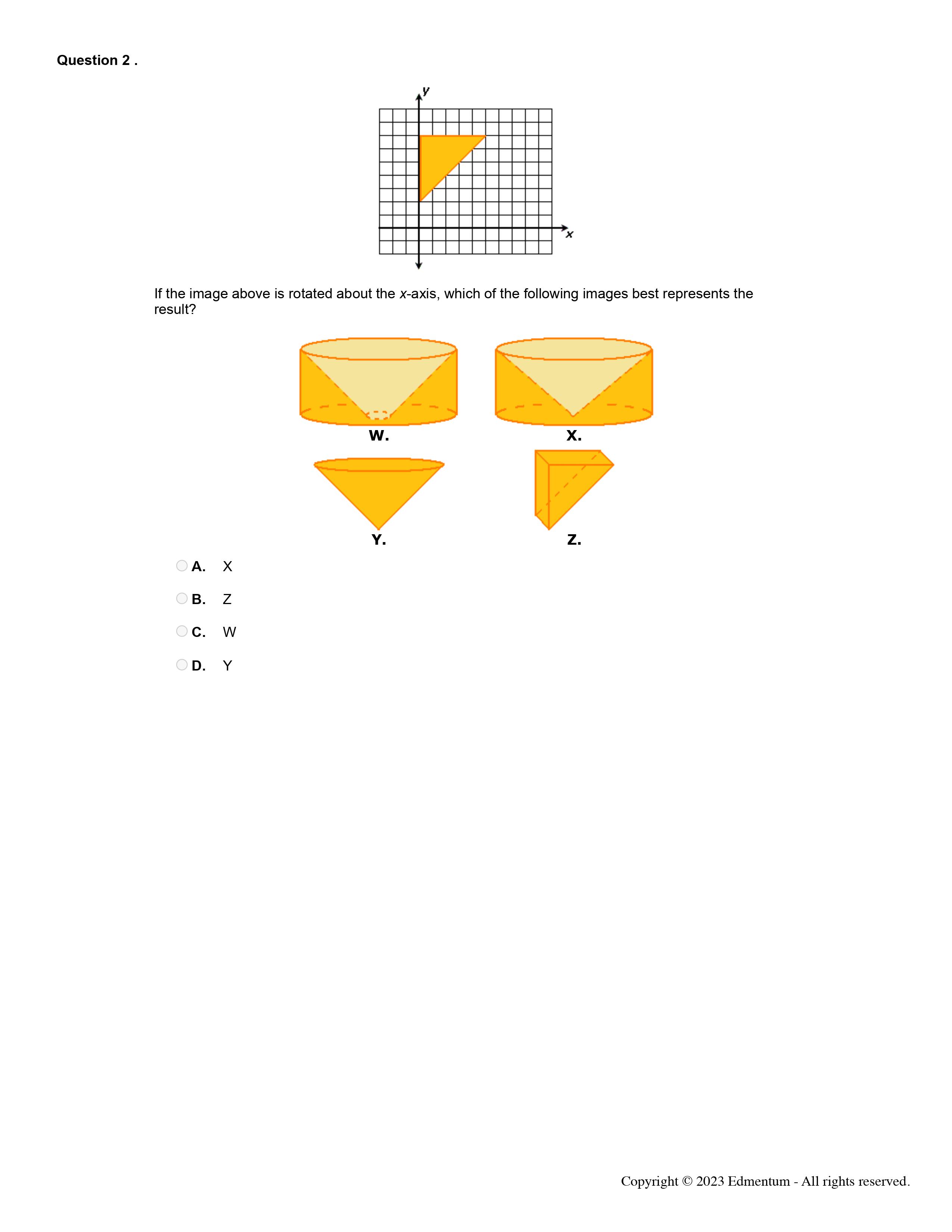 about the y-axis, which of the following images best represents the result?