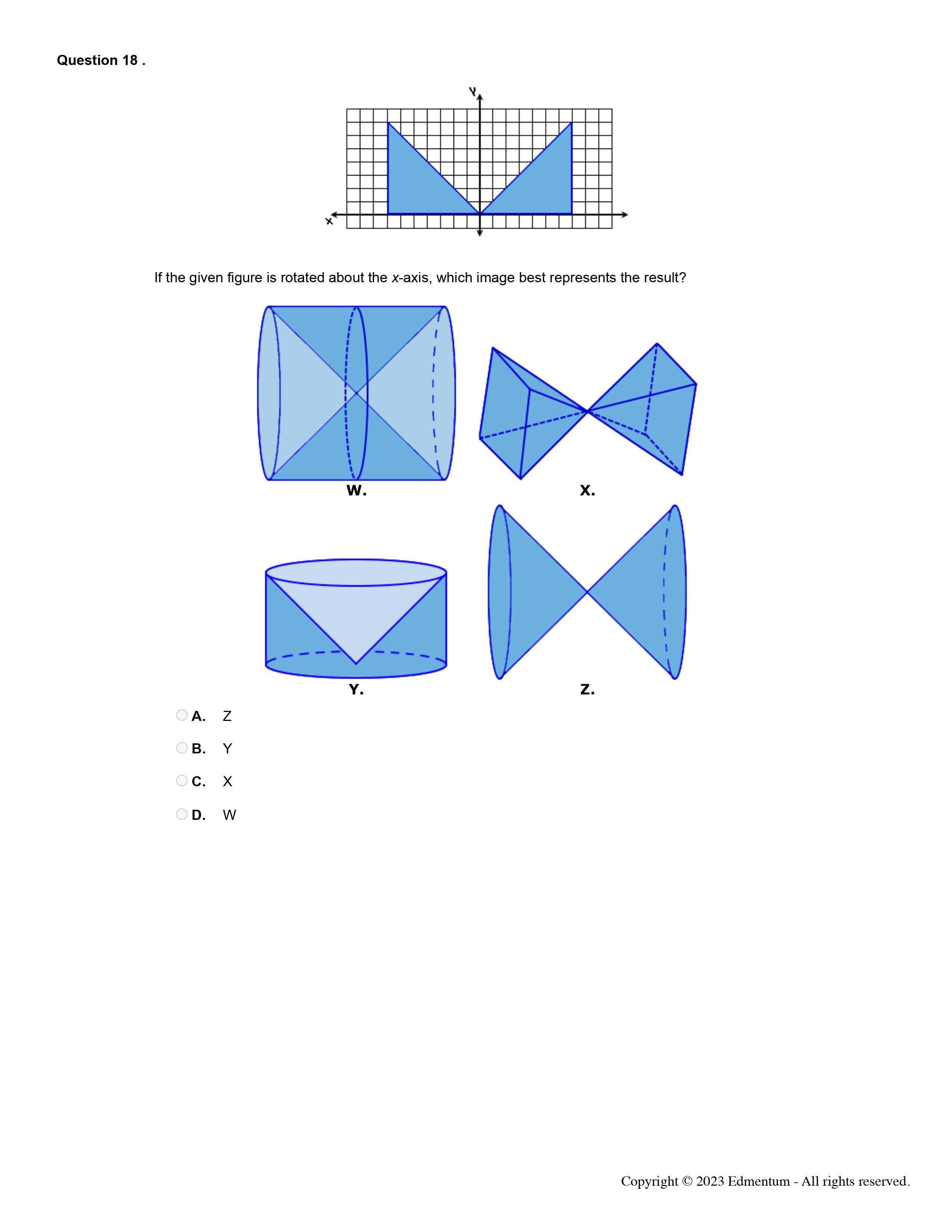 about the xaxis, which of the following images best represents the result?