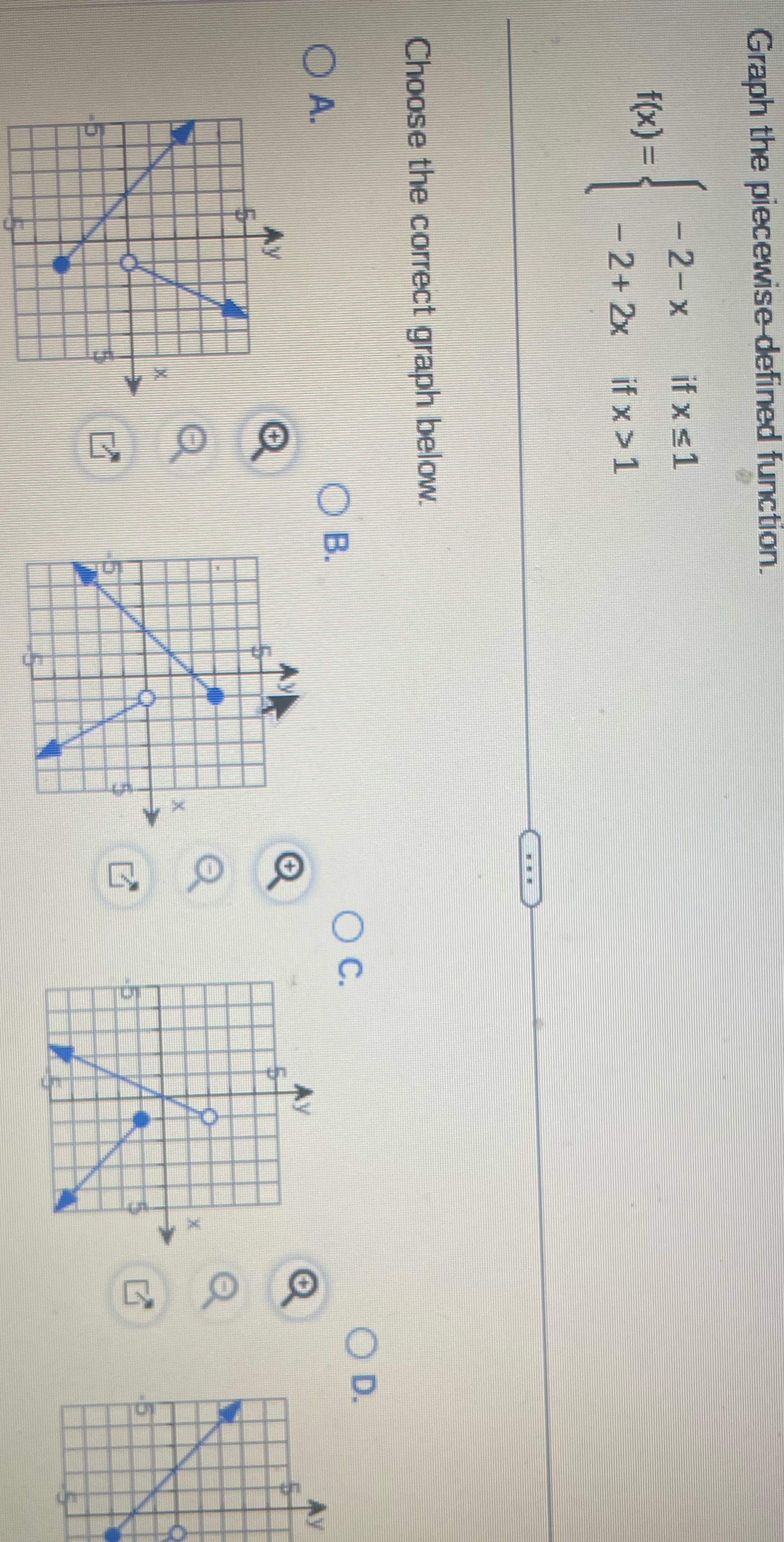  Graph the piecewise defined function. -2-x ifx=1 f(xx) = - 2+