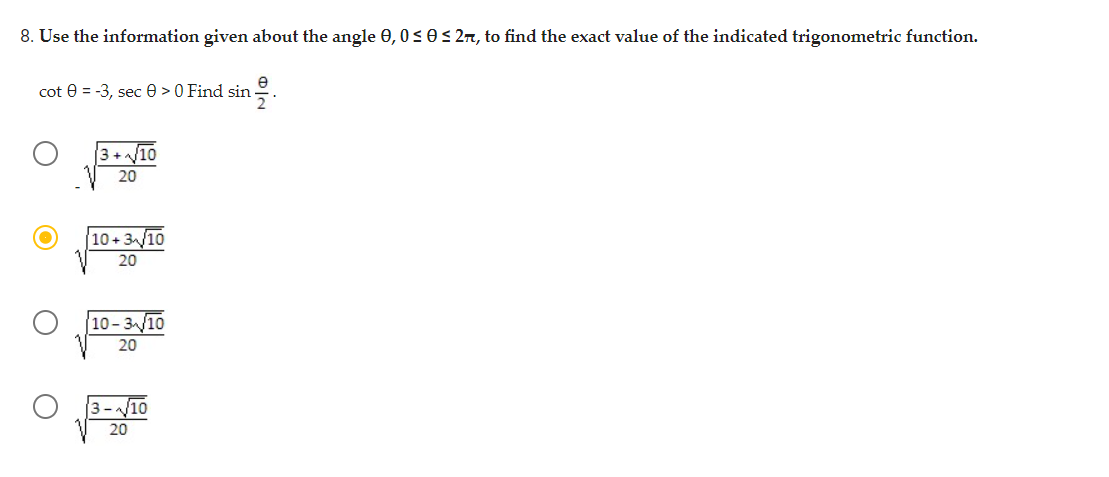 the graph to one of the polar equations. Or= 1 r =