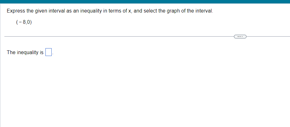 is the solution set to the inequality. O A. {x/x > 3}
