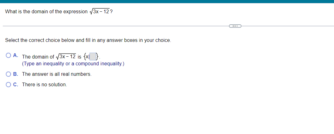 There is no real solution. Solve the following inequality. Graph the solution