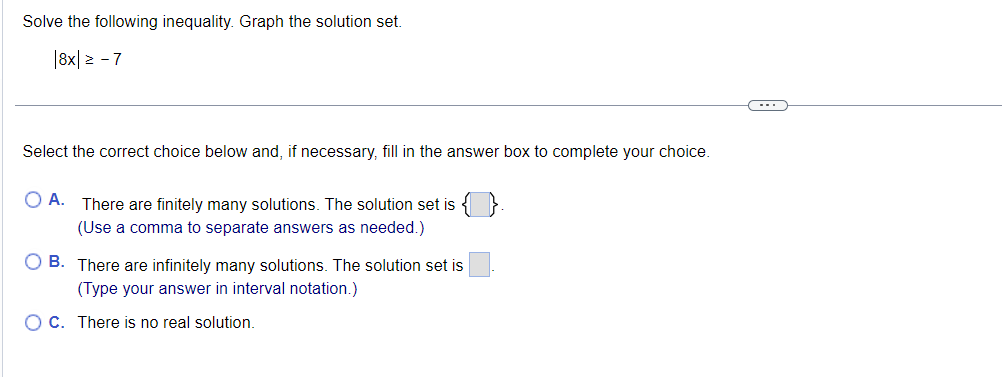 E. There are no solutions. Find the real solutions of the following