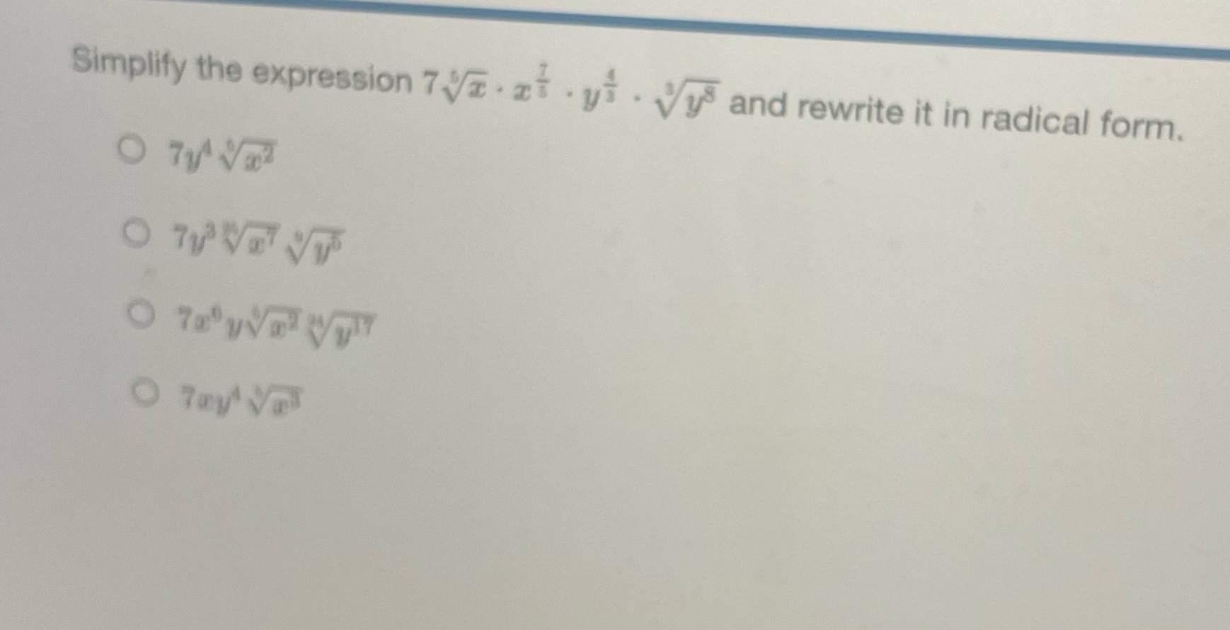 Simplify the expression 7Vz . at . ya . Vy and