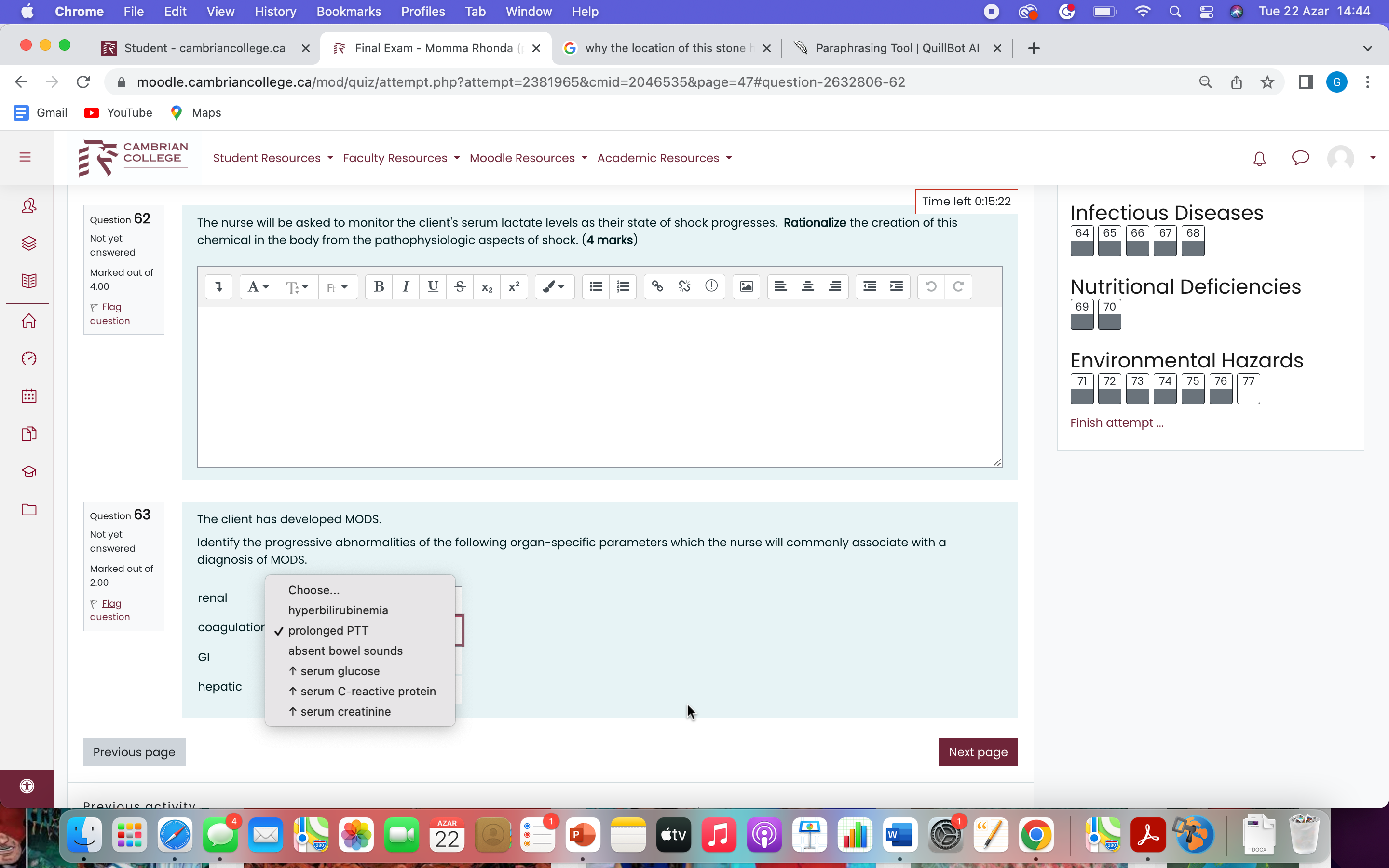 Describe why hypertension and bradycardia develop in the client as compensation for