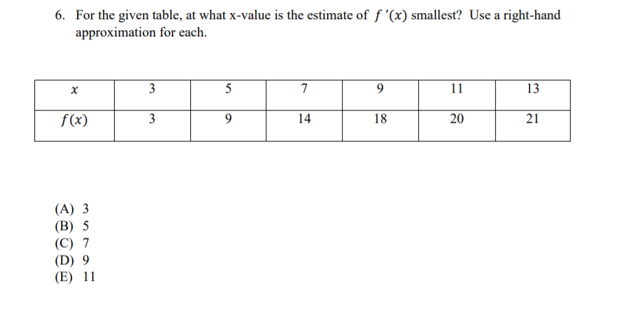 Any help on the table below... 6. For the given table, at