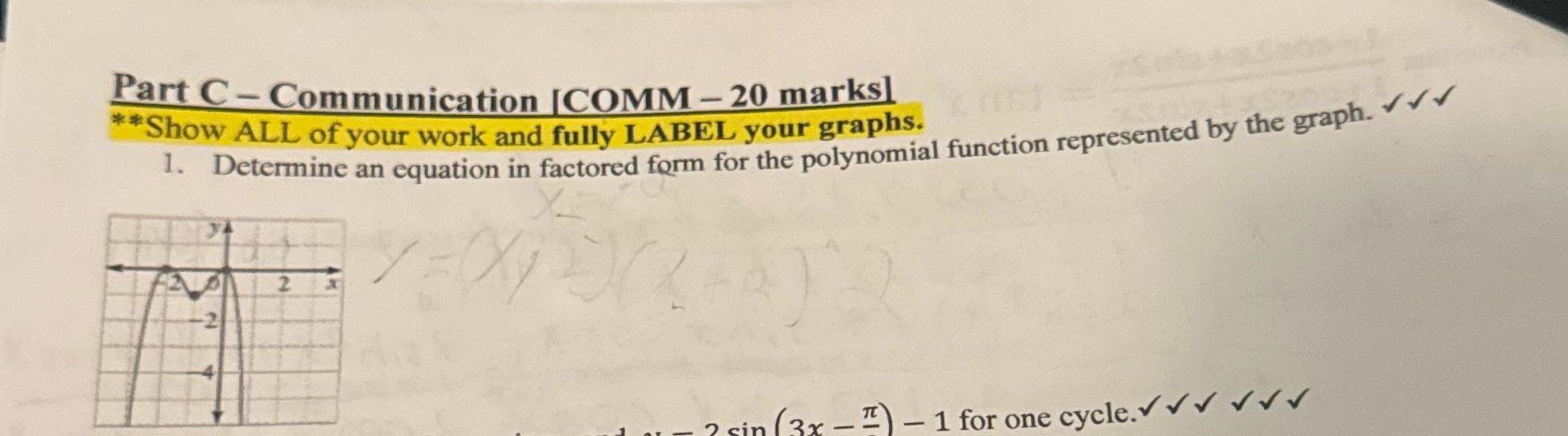  Part C - Communication [COMM - 20 marks] **Show ALL of