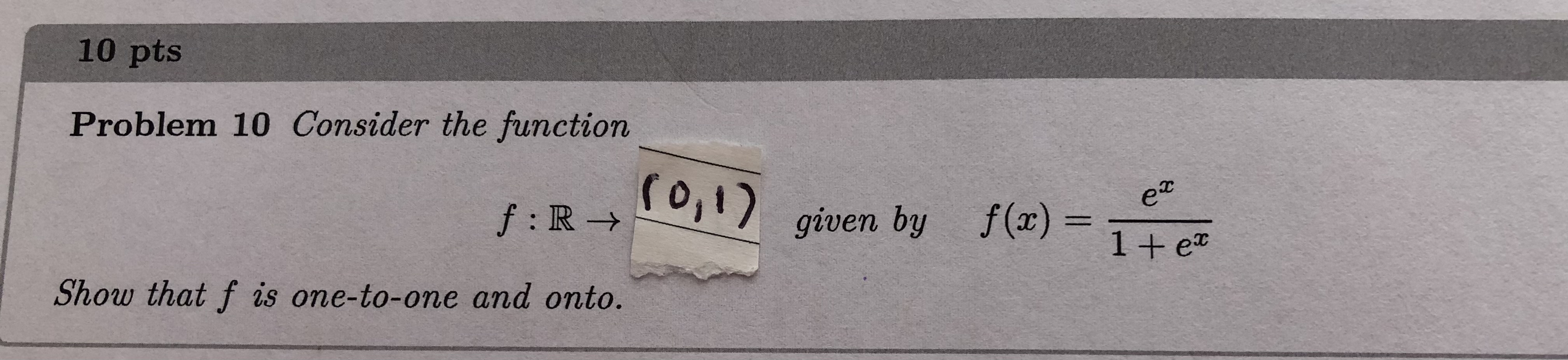  10 pts Problem 10 Consider the function f : R+ (0,