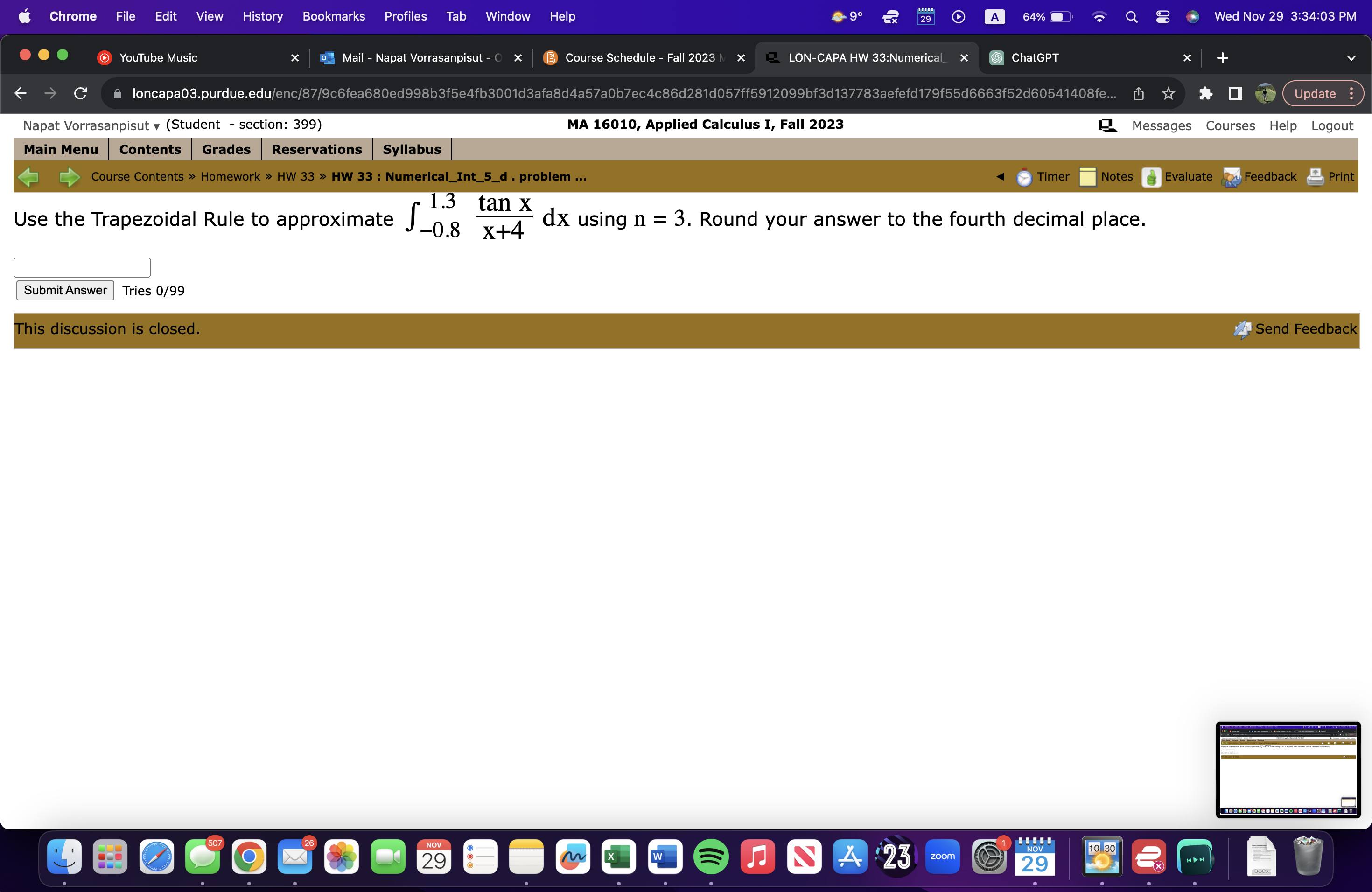 (Student - section: 399) MA 16010, Applied Calculus I, Fall 2023 Messages