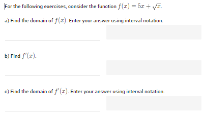 For the following exercises, consider the function f ( x )