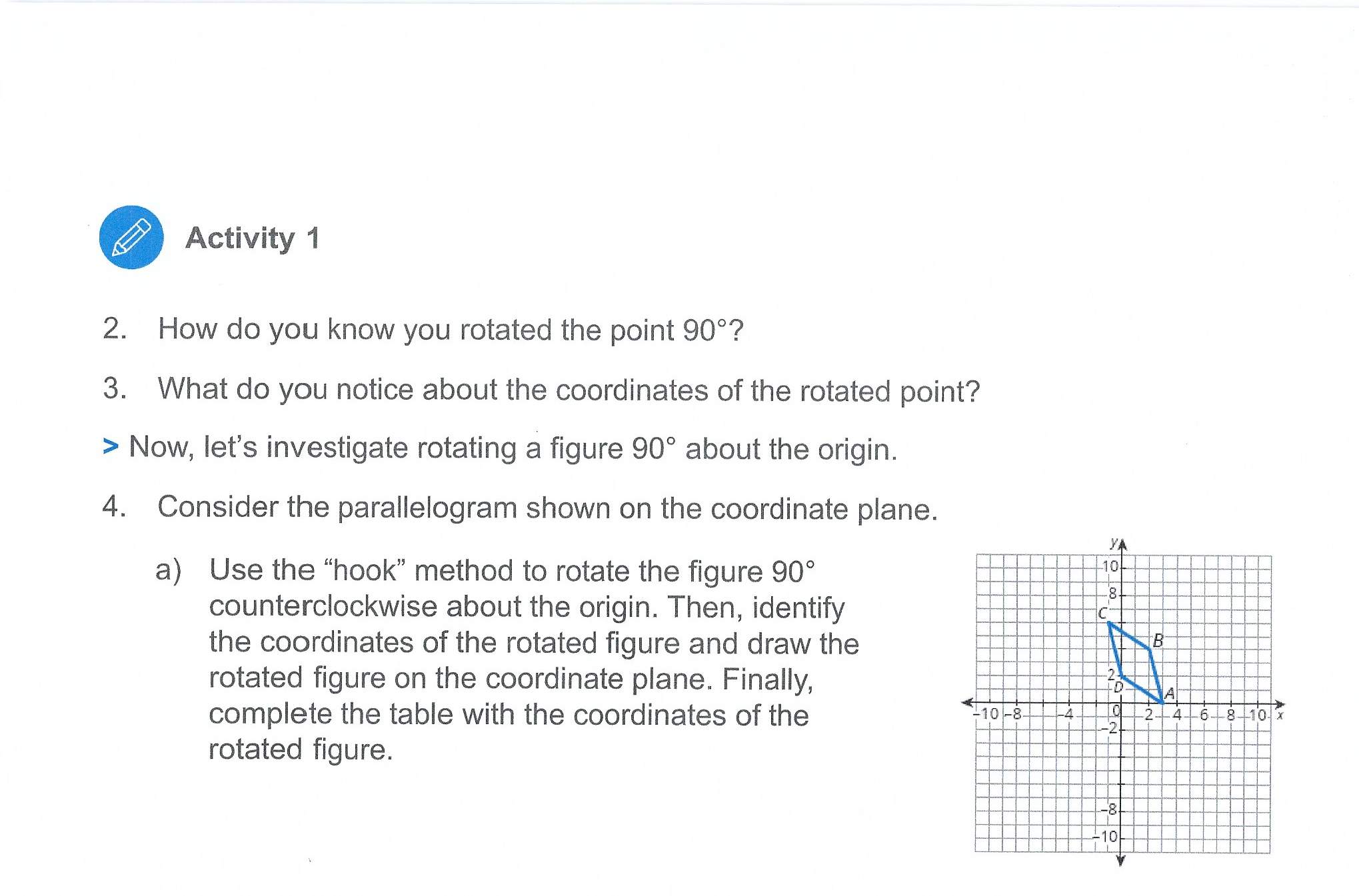 rotation. Trace a ray from the origin along the x-axis. This ray