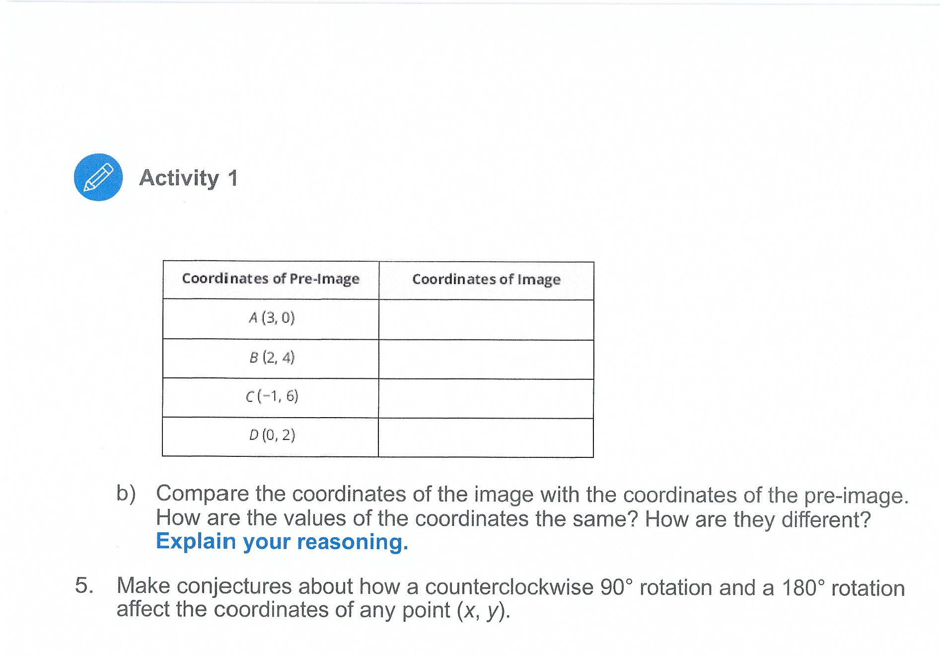 will track the angle of rotation. Activity 3 THINKING AND REASONING .