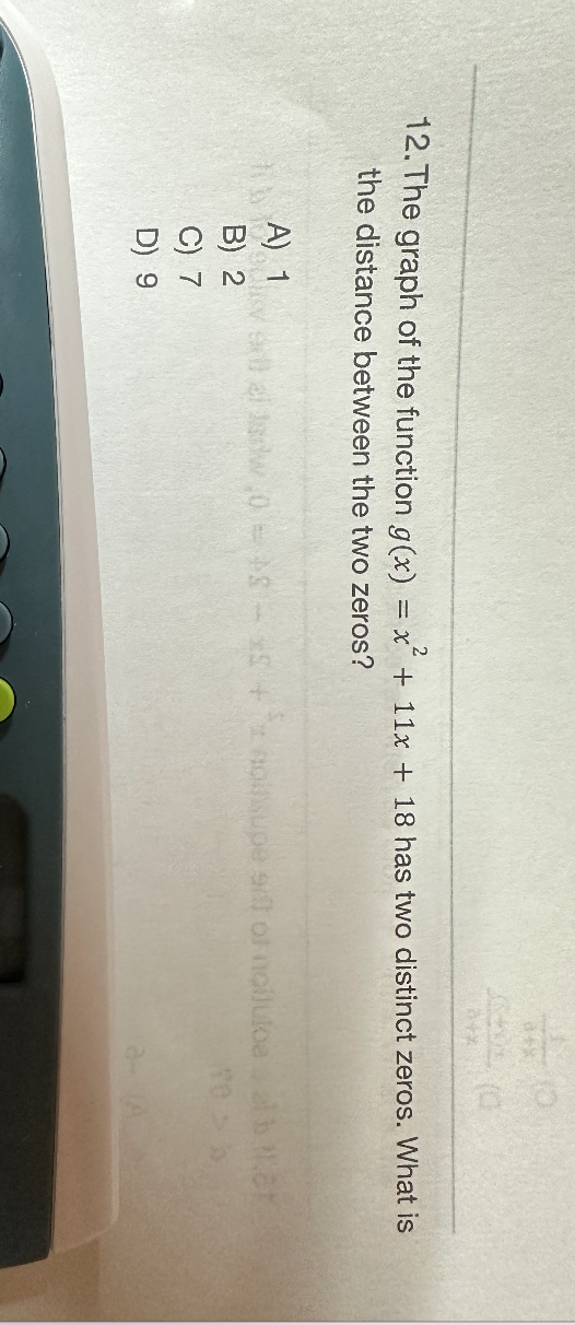  12. The graph of the function g(x) = x + 11x
