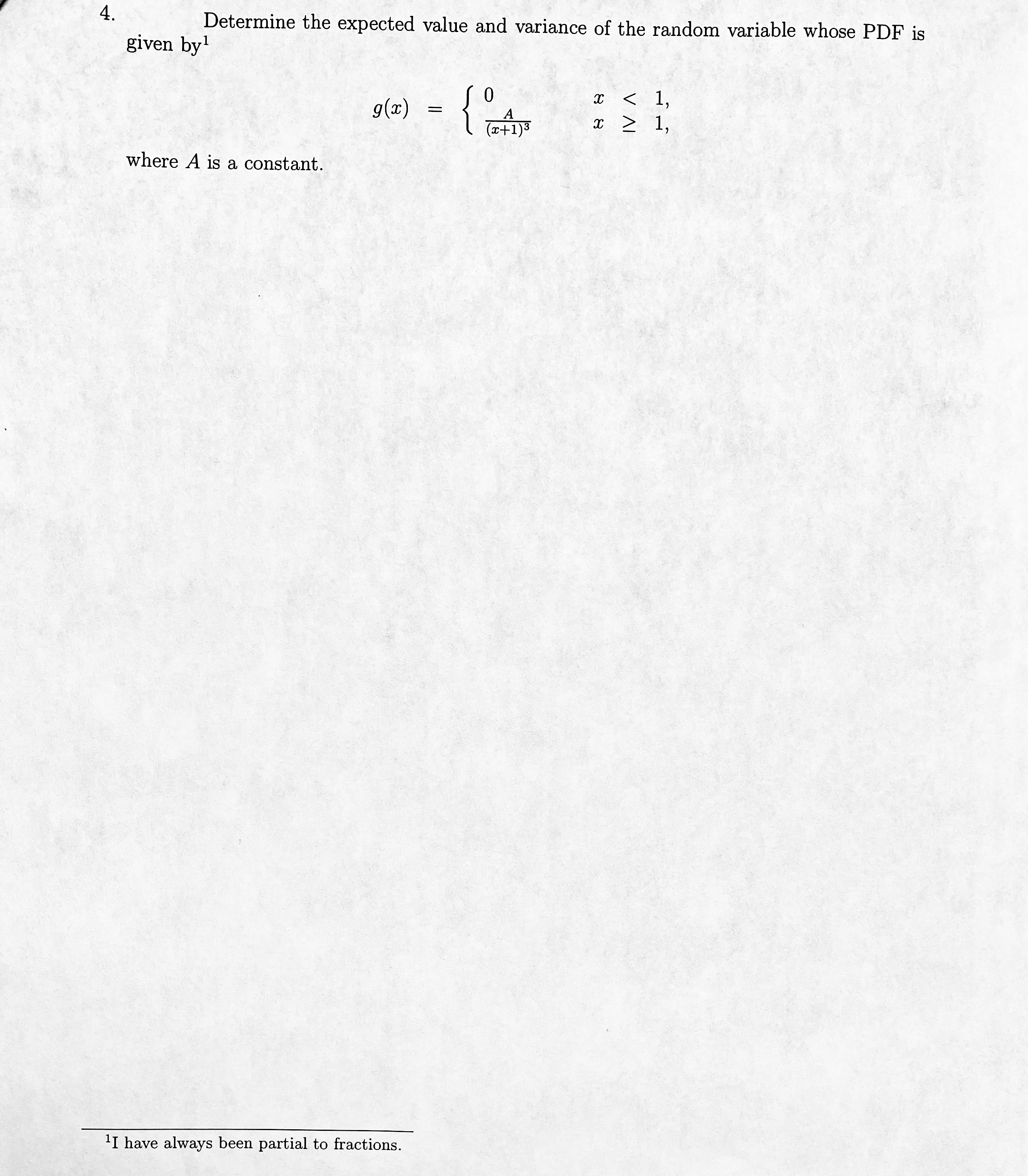 Determine the expected value and variance of the random variable Whose