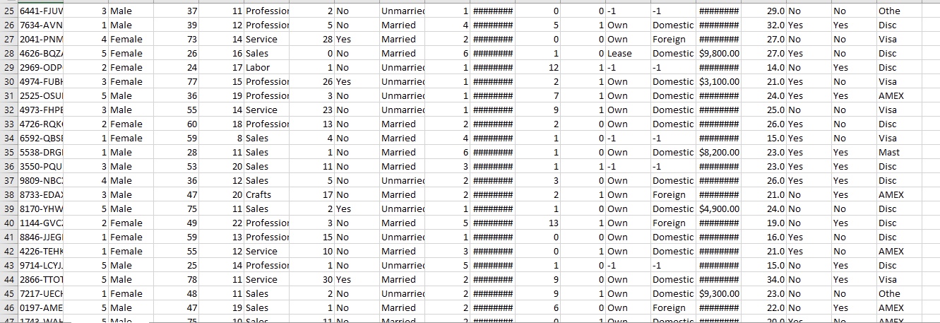 Find 5 categorical and 5 continues variable to given excel sheet? Clearly