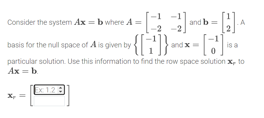 -2 =2 2 . o -1 -1 basis for the null