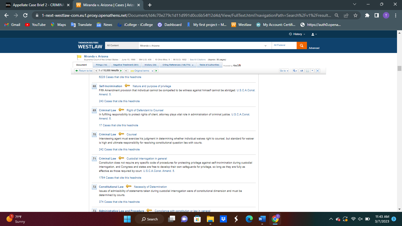 one paragraph and focus on the facts that lead to the legal
