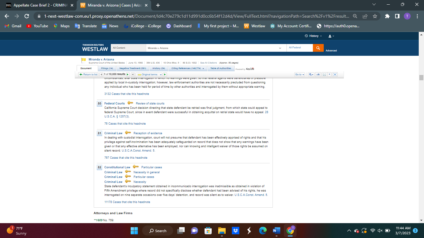 section is an explanation of legal steps that lead to the case