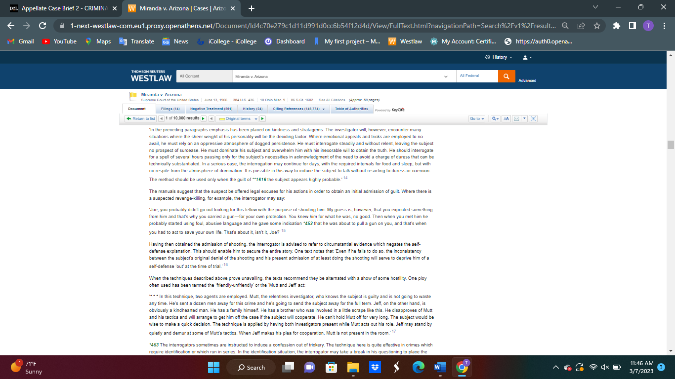 court must consider significant prior cases addressing the same or similar legal