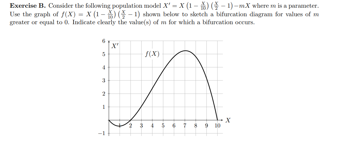  Exercise B. Consider the following population mode] X ' = X