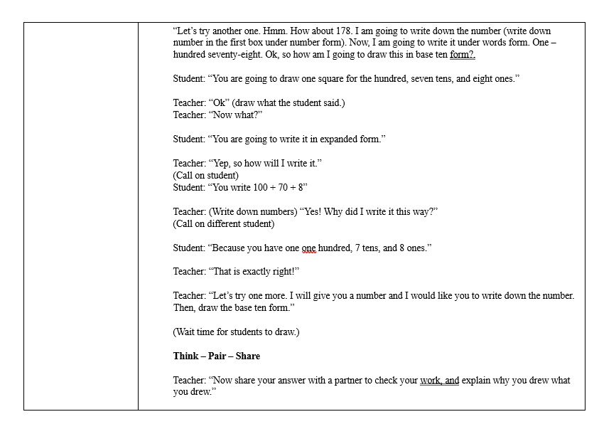 the description accurately details what is measuring in the studentDiscussion of Criteria