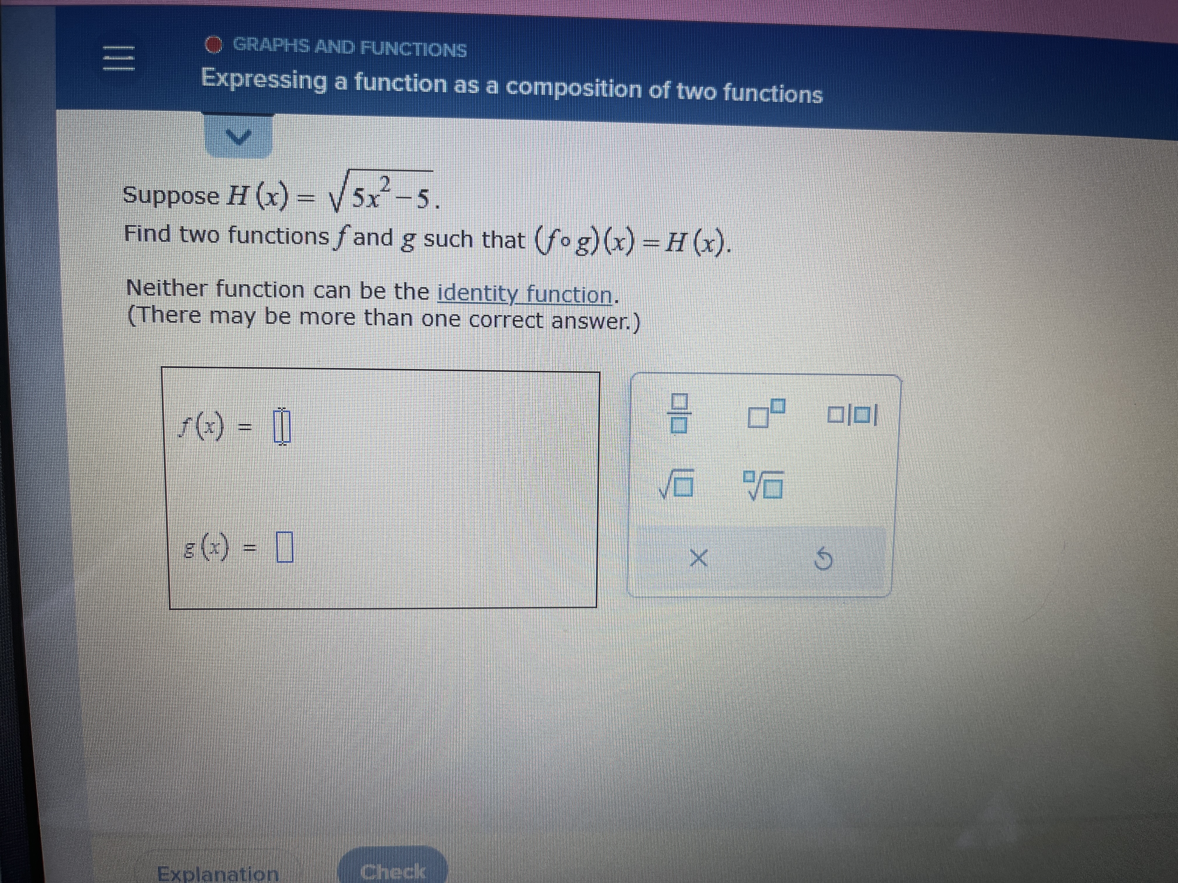  O GRAPHS AND FUNCTIONS Expressing a function as a composition of