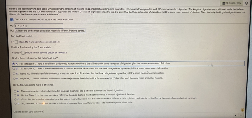 (mg per cigarette) in king-size cigarettes, 100-mm menthol cigarettes, and 100-mm nonmenthol