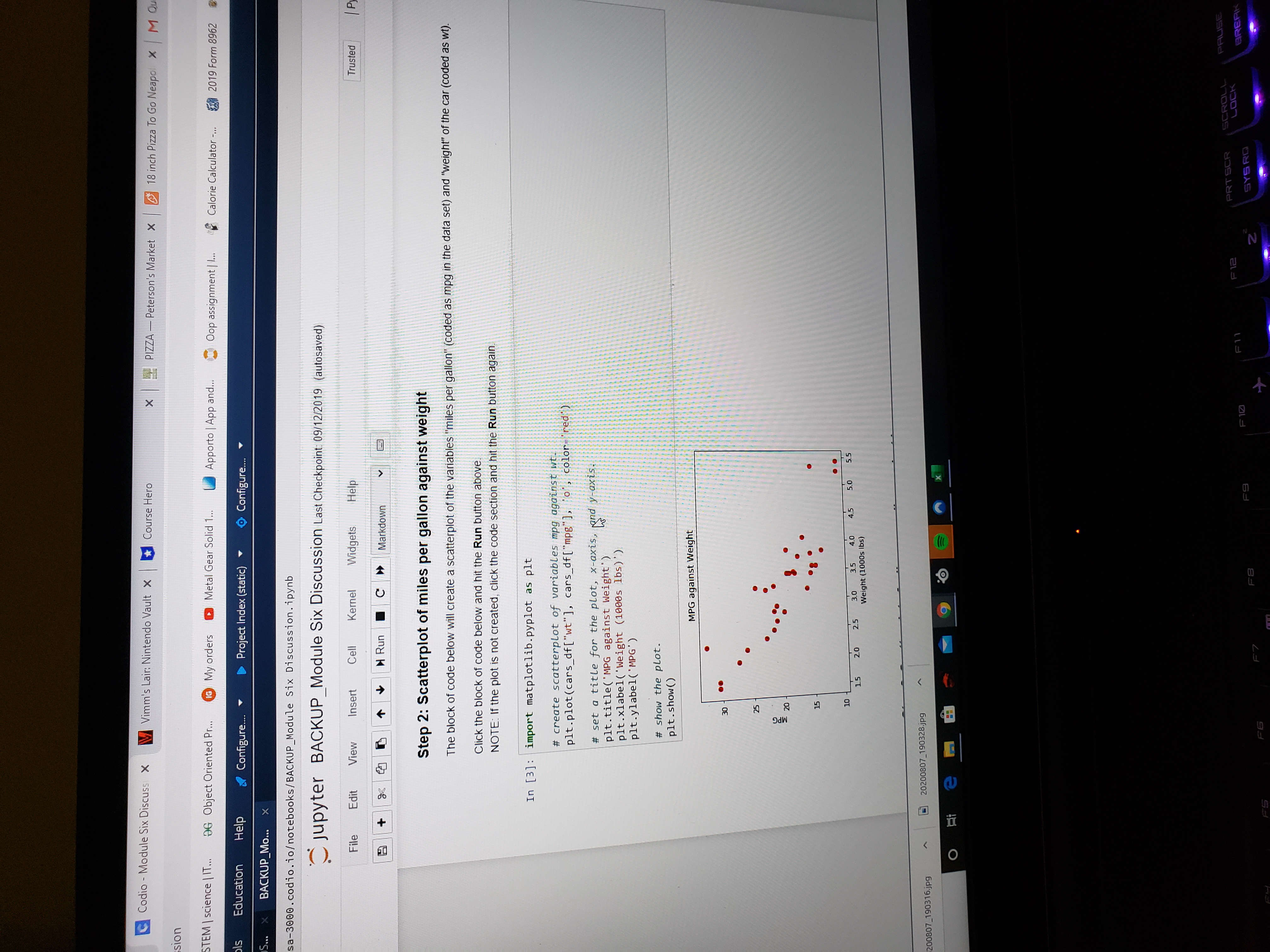 Project Index (static) @ Configure.. BACKUP_MO... 0 . codio. iootebooks/BACKUP_Module Six Discussion.