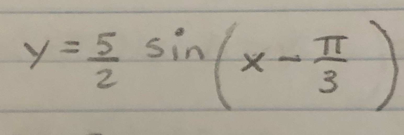Graph the trigonometric function. Please write it neatly on your paper so