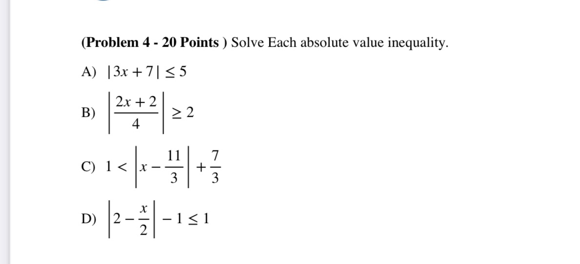 Can you explain these to me (Problem 4 - 20 Points )
