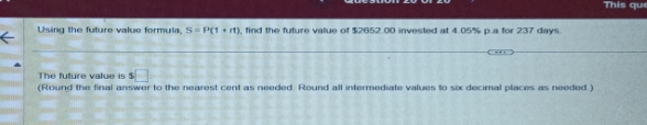 solve this problem This que Using the future value formula, 5- P(1